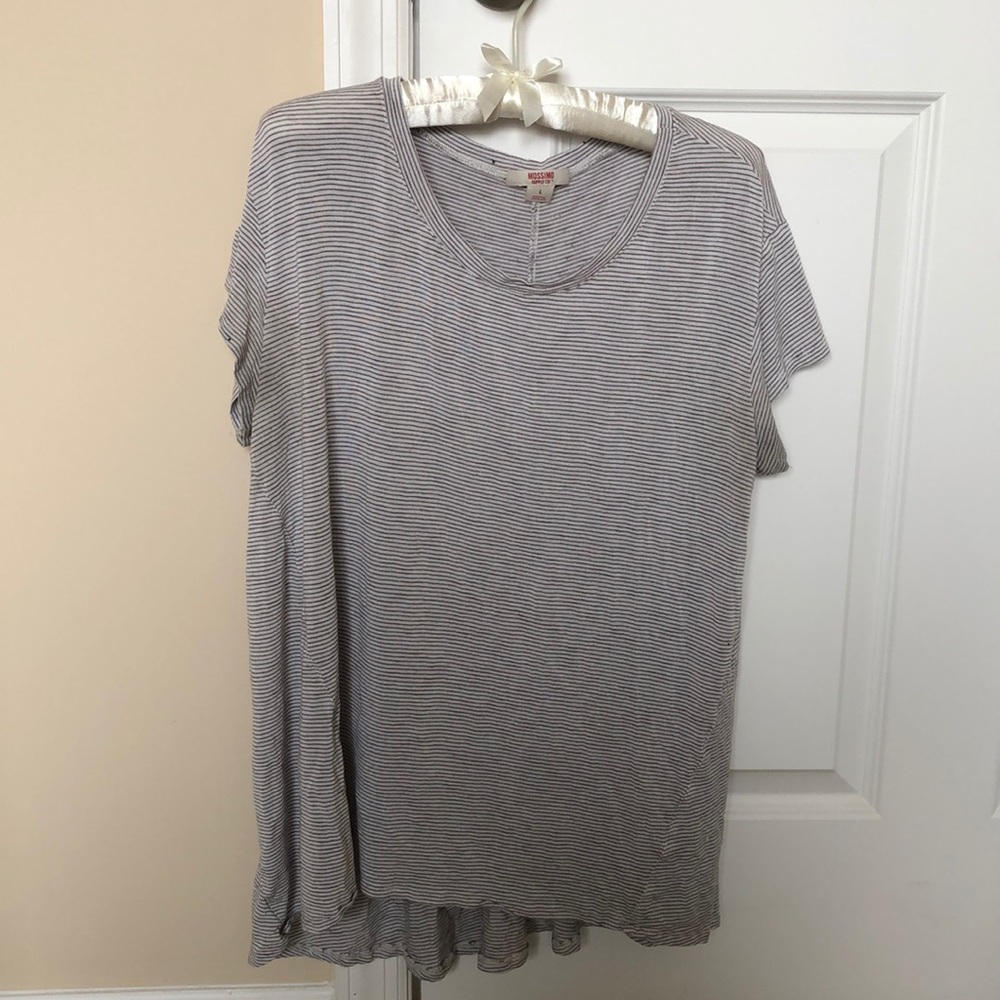 Grey and White Striped Shirt